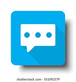 White Message icon on blue web button