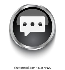 White Message symbol on black web button