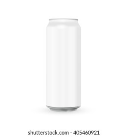 White Metal Aluminum Beverage Drink Can 500ml. Mockup Template Ready For Your Design. Isolated On White Background. Product Packing. Vector EPS10 Product Packing Vector EPS10