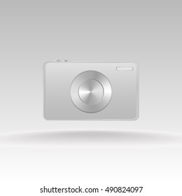 White Metal Camera. Vector Eps 10