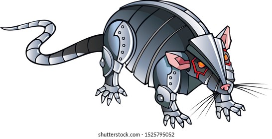 White metal rat, symbol of the year, vector illustration