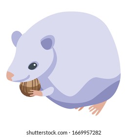 White mice icon. Isometric of white mice vector icon for web design isolated on white background