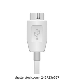 White Micro USB Type-B 3.0_ Male illustration.