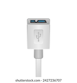 White Micro USB Type-B 3.0_ This is an illustration of female.