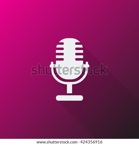 White Microphone icon on pink background