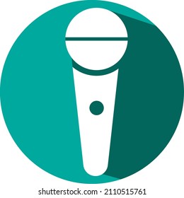 Micrófono blanco, ilustración, vector sobre un fondo blanco.