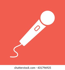 White microphone vector icon illustration