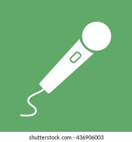 White microphone vector icon illustration