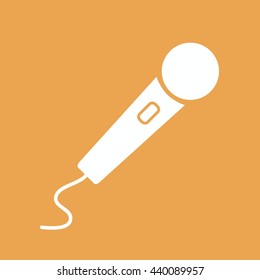 White microphone vector icon illustration