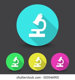 White Microscope icon in different colors set