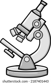 White microscope icon isolated on white