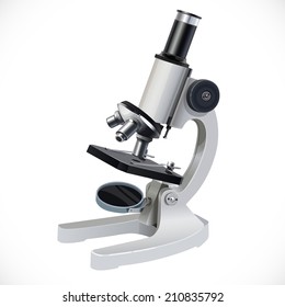 White microscope isolated on white background