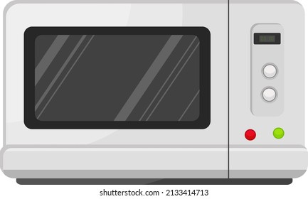 White microwave, illustration, vector on a white background.