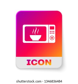 White Microwave oven icon isolated on white background. Home appliances icon.Rectangle color button. Vector Illustration