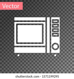 White Microwave oven icon isolated on transparent background. Home appliances icon.  Vector Illustration