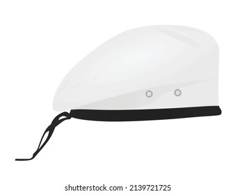 White military beret hat. vector illustration