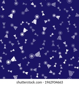 White Military reward medal icon isolated seamless pattern on blue background. Army sign.  Vector