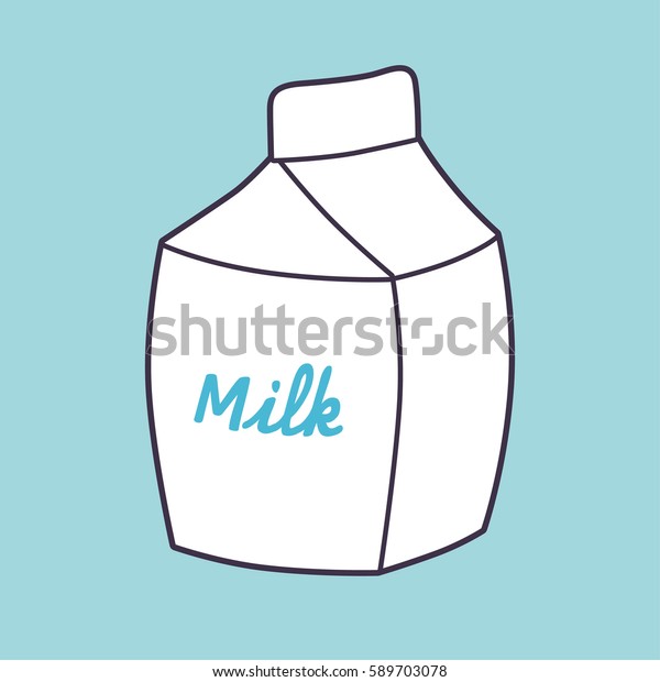 White Milk Carton Vector Stock Vector (Royalty Free) 589703078