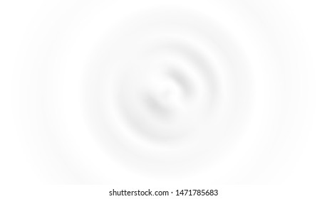 White Milk Circle Waves Drop Splash Curved Surface. EPS10 Vector