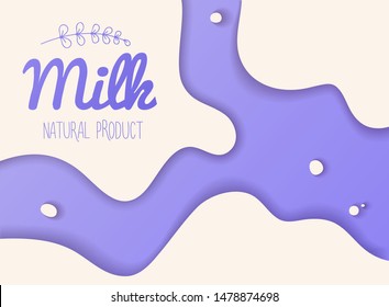 White milk splash blot vector. Drink element. Abstract liquid. Cut from cardboard or paper. Vector illustration.