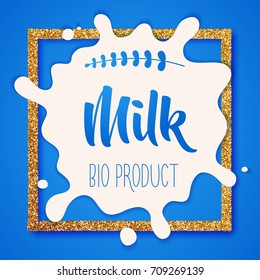 White milk splash blot vector. Drink element. Vector illustration.