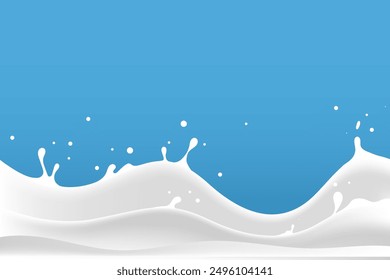 white milk wave. milk design element