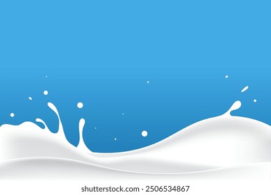 white milk waves. yogurt design elements