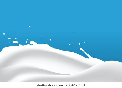 white milky waves on a blue background