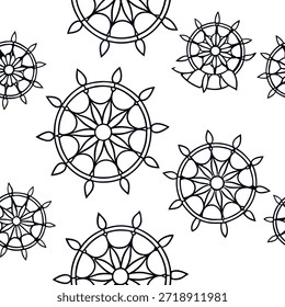 Concepto de azulejos de mandala de atención plena blancos como patrón sin fisuras de contornos de mandala blancos simples. La cámara gira lentamente alrededor de los mandalas sugiriendo meditación. Simboliza la atención plena para Janeiro Branco. en Foto Stock Concepto, espacio de copia para publicidad o Anuncio con foto realista como detalle de alta calidad --ar 7:2