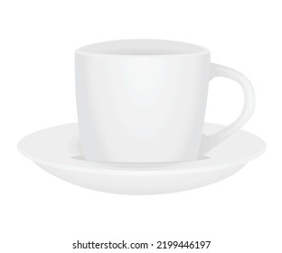 White mini cup on white background, vector