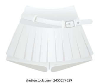White mini skirt shorts. vector illustration