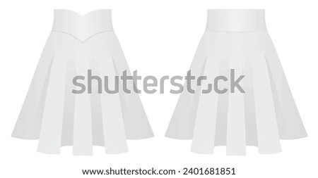 White mini skirt. vector illustration