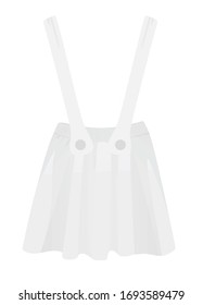 White mini strap skirt. vector illustration