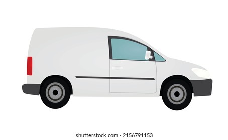 White Mini Van. Vector Illustration