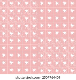 White Miniheart and the pink Background