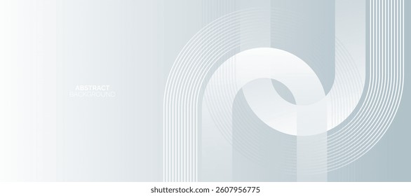 White Minimal Abstract Background. Modern shiny white diagonal rounded lines pattern. Minimal geometric.