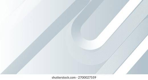 weißer abstrakter Minimalhintergrund. Modernes glänzendes, weißes, diagonales, abgerundetes Linienmuster. Minimal geometrisch.