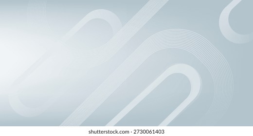 White Minimal Abstract Background. Modern shiny white diagonal rounded lines pattern. Minimal geometric.