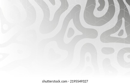 White Minimal Abstract Element Background. Silver Futuristic Graphic Space Design. Monochrome Curve Halftone Backdrop Wallpaper. Black Digital Texture Shape Background.