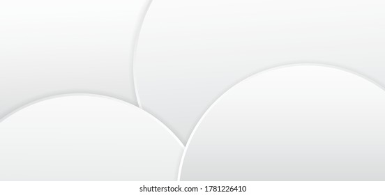 White minimal background abstract circle shape clean design with space. vector illustration. 