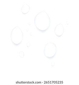 Fundo mínimo branco com gotas de água realistas limpas