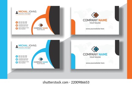 White minimal business cards, Modern business card design template, Simple business card template, Creative and professional business card design and Individual visiting cards.