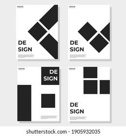 White minimal cover design template set with simple blocks for presentation, brochure, catalog, poster, book, magazine etc.