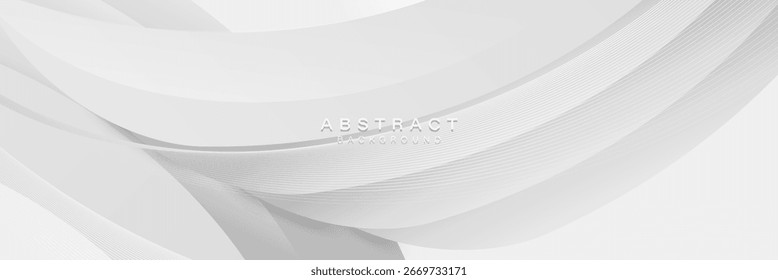 Fondo de alta tecnología futurista abstracto de líneas curvas dinámicas mínimas blancas con efecto de iluminación