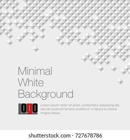 White minimal geometric background with pyramid pattern. Cover design for book, brochure, CD, annual, website, poster, advertisement, etc. EPS10 vector.
