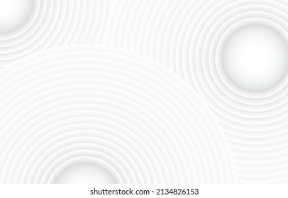 white minimal gradient circle papercut background