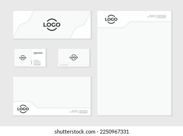 White minimal stationary design with drop shadow effect.
