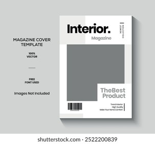 White Minimalist Interior Product Magazine Cover Template