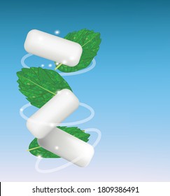 White mint gum. vector illustration