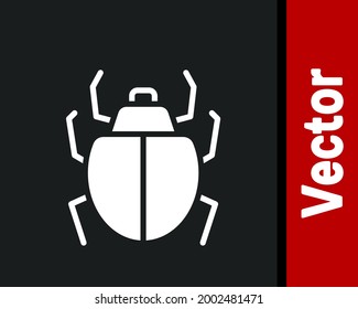White Mite icon isolated on black background.  Vector